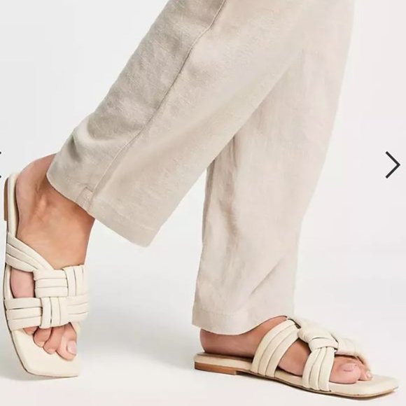 ASRA Sebra leather flat sandals in cream/off white - Picture 4 of 4